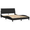 vidaXL Bed Frame with LED without Mattress "Hanko" Black 140x190 cm Velvet
