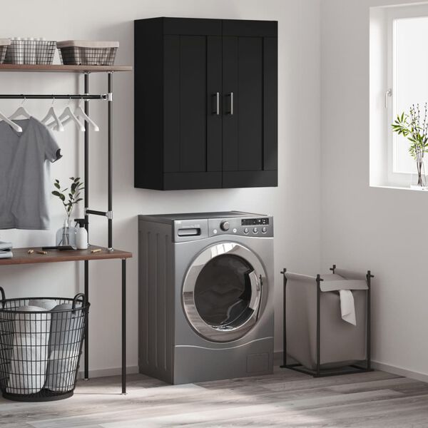 vidaXL V&auml;ggsk&aring;p svart 69,5x34x90 cm konstruerat tr&auml;