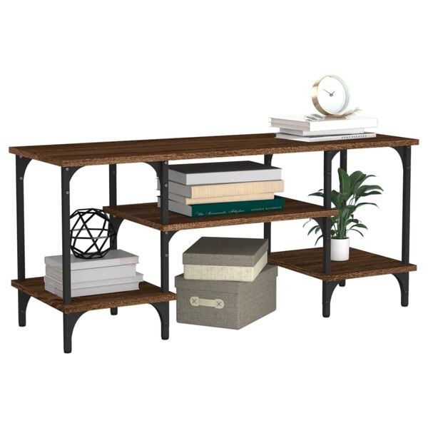 vidaXL Tv-bänk brun ek 102x35x45,5 cm konstruerat trä