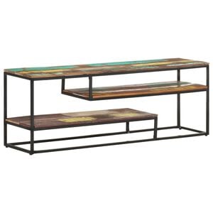 vidaXL TV-b&auml;nk 130x30x45 cm massivt &aring;tervunnet tr&auml;