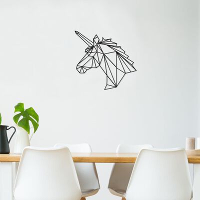 Homemania Väggdekoration Unicorn 53x50 cm svart stål