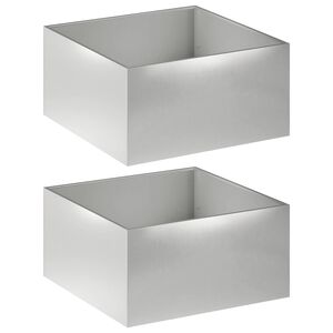 vidaXL Tr&auml;dg&aring;rdsplanterare 2 st Silver 80 x 80 x 40 cm Rostfritt st&aring;l