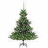 vidaXL Konstgjord nordmannsgran med LED och julgranskulor gr&ouml;n 180 cm