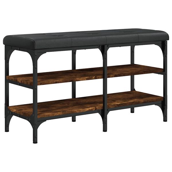 vidaXL Skob&auml;nk r&ouml;kf&auml;rgad ek 82x32x47 cm konstruerat tr&auml;