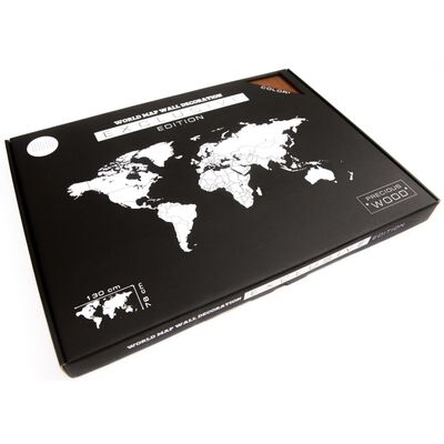 MiMi Innovations Väggdekoration världskarta Exclusive Sapele 130x78 cm