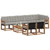 vidaXL Utomhussoffset med kudde 9 pcs Naturlig och Ljus Gr&aring;