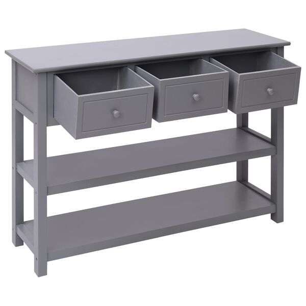 vidaXL Sk&auml;nk gr&aring; 108x30x76 cm massivt kejsartr&auml;