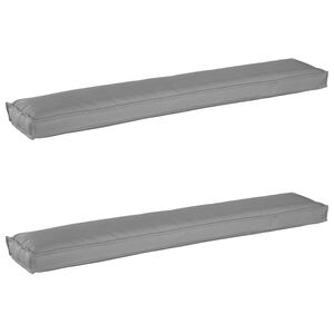 vidaXL Pallkuddset 2 st Oxford Tyg Gr&aring; 200 x 40 x 8 cm
