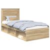 vidaXL S&auml;ngram med l&aring;da Enf&auml;rgad Sonoma-ek 75 x 190 cm Massiv furu