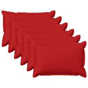 vidaXL Kudd&ouml;verdrag 6 st HOUTEN R&ouml;d 40 x 60 cm Faux Linne