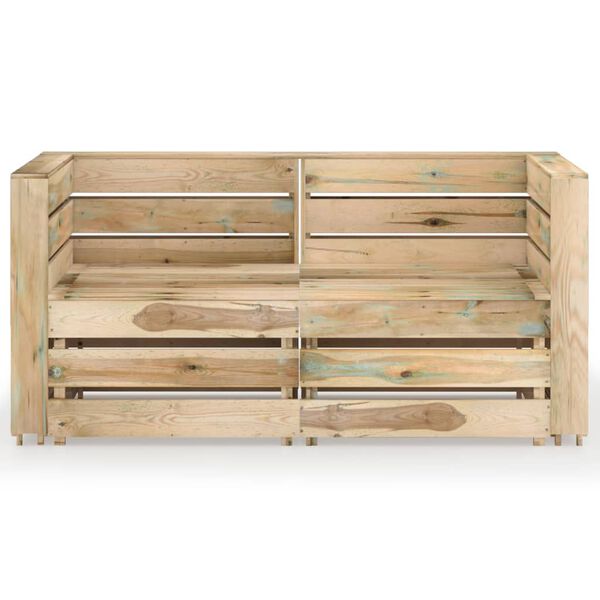 vidaXL Pallsoffa 2-sits tryckimpregnerad furu