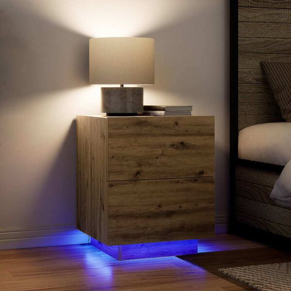 vidaXL Nattduksbord Artisan Ek 45 x 40 x 55 cm Konstruerat tr&auml;