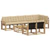 vidaXL Utomhussoffset med kudde 9 pcs Vit och Beige