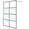 vidaXL Duschv&auml;gg svart 140x195 cm halvfrostat ESG-glas