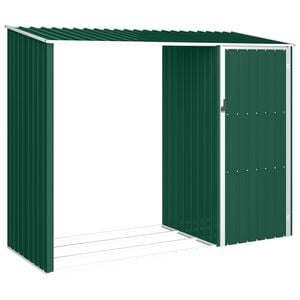 vidaXL Vedskjul gr&ouml;n 245x98x159 cm galvaniserat st&aring;l