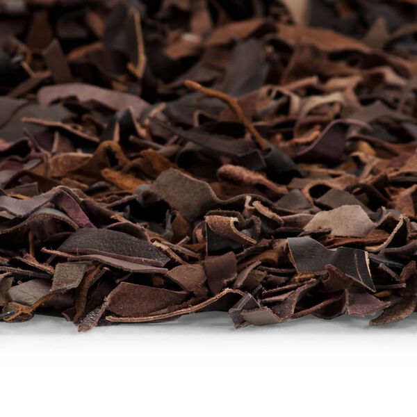 vidaXL Shaggy-matta &auml;kta l&auml;der 80x160 cm brun