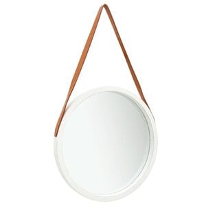 vidaXL V&auml;ggspegel med rem 50 cm vit