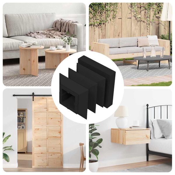 vidaXL Slutk&aring;por 12 pcs Svart 15 x 15 x 15 mm PP