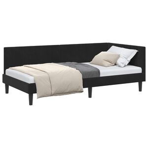 vidaXL H&ouml;rn S&auml;ngram med huvudgavel Svart 90 cm x 200 cm Sammet