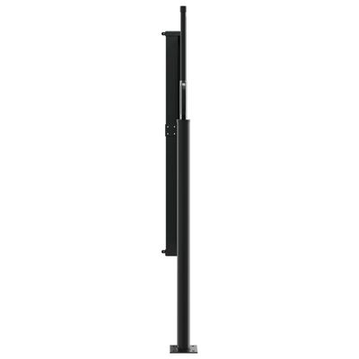 vidaXL Infällbar sidomarkis svart 140x600 cm