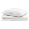 vidaXL Sommar Duvet med kudde 2 st Vit Dunfj&auml;der