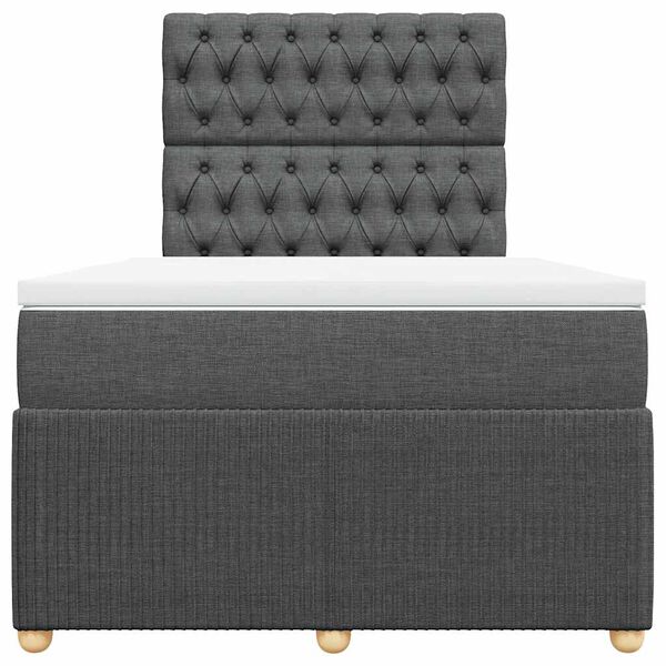 vidaXL Rams&auml;ng med madrass m&ouml;rkgr&aring; 120x190 cm tyg