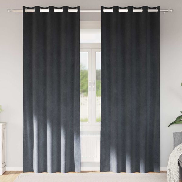 vidaXL M&ouml;rkl&auml;ggningsgardiner 2 pcs Ljusgr&aring; 140 x 260 cm Sammet