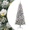 vidaXL Plast Hingad Julgran 300 LED-lampor Gr&ouml;n och Vit 210 cm