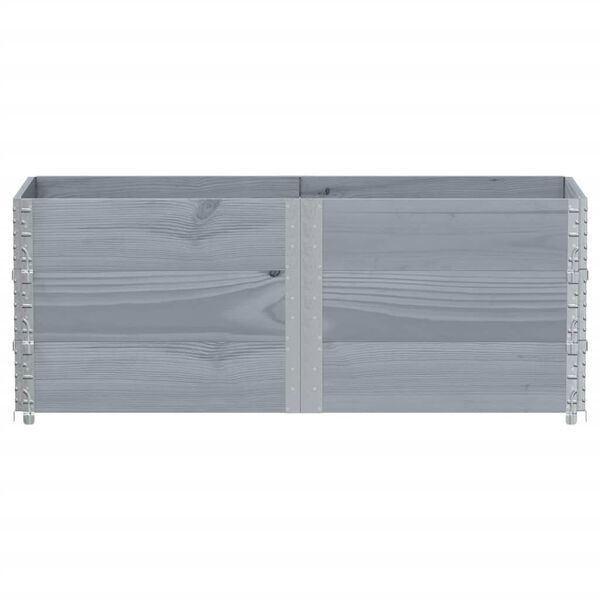 vidaXL Pallkragar 3 st gr&aring; 150x50 cm massivt furu