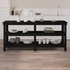 vidaXL Arbetsb&auml;nk svart 181x50x80 cm massiv furu