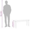 vidaXL B&auml;nk 110 cm vitt massivt tr&auml; gummi