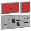 vidaXL Verktygssk&aring;p och pegboard-set 5 pcs R&ouml;d 150 x 20 x 115 cm St&aring;l