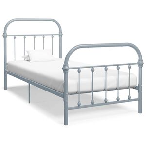 vidaXL S&auml;ngram utan madrass gr&aring; metall 90x200 cm