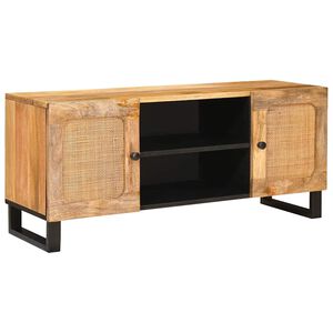 vidaXL TV-sk&aring;p med hylla Brun 105 x 33 x 46 cm Massivt mangotr&auml;