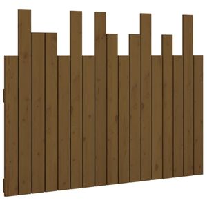vidaXL V&auml;ggmonterad huvudgavel honungsbrun 108x3x80 cm massiv furu