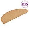 vidaXL Trappstegsmattor sj&auml;lvh&auml;ftande sisal 15 st 65x21x4 cm sisal