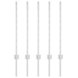 vidaXL Inb&auml;ddad staketpost 5 st Silver 120 cm Pulverlackerat st&aring;l