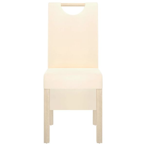 vidaXL Matstolar 2 st gr&auml;ddvit tyg