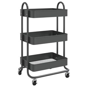 vidaXL Rullvagn 3 v&aring;ningar antracit 43x34x79 cm st&aring;l