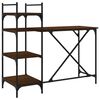 vidaXL Datorskrivbord med hyllor brun ek 120x47x109 cm