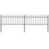 vidaXL Trädgårdsstaket med spjutspets stål 359x80 cm svart