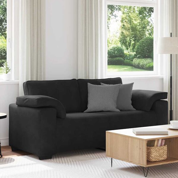 vidaXL Loveseat soffa svart 180x77x82 cm sammet
