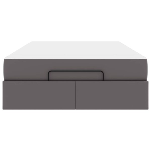vidaXL Sängram med madrass Grå 120 x 190 cm Konstläder