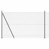 vidaXL L&auml;nkfence med betongbas 10 x 1,5 m PVC-belagda st&aring;l Gr&aring; Mesh