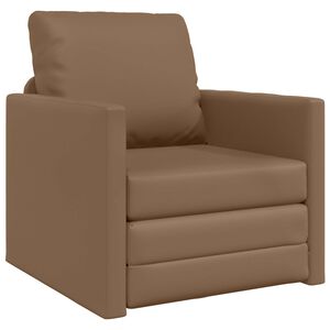 vidaXL Golvb&auml;ddsoffa 2-i-1 cappuccino 112x174x55 cm konstl&auml;der