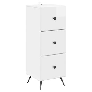 vidaXL L&aring;dans sk&aring;p Vit h&ouml;gglans 33 x 34,5 x 90 cm Konstruerat tr&auml;