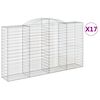 vidaXL Gabioner b&aring;gformade 17 st 300x50x160/180 cm galvaniserat j&auml;rn