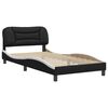 vidaXL Bed Frame without Mattress "Hvar" Black and White 100x200 cm Faux Leather