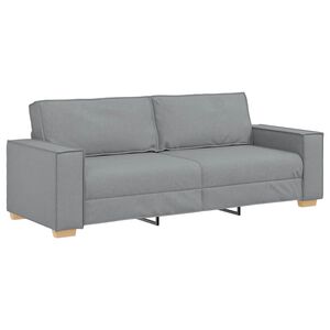 vidaXL 3-sitssoffa ljusgr&aring; 220x78x84 cm tyg