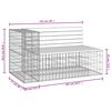 vidaXL Trädgårdsbänk gabion-design 122x71x65,5 cm impregnerad furu